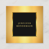 Moderne, stijlvolle zwarte en goudprofessionele vo vierkante visitekaartje (Voorkant)