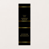 Moderne, stijlvolle zwarte en goudprofessionele vo visitekaartje (Buitenkant ongevouwen)