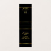 Moderne, stijlvolle zwarte en goudprofessionele vo visitekaartje (Binnenkant ongevouwen)