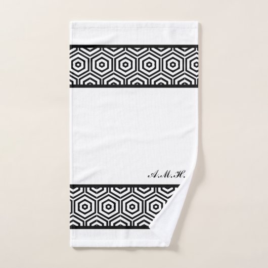 Moderne, stijlvolle zwarte en witte badkamer geome bad handdoek (Handdoek)