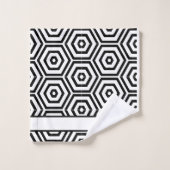 Moderne, stijlvolle zwarte en witte badkamer geome bad handdoek (Wasdoekje)