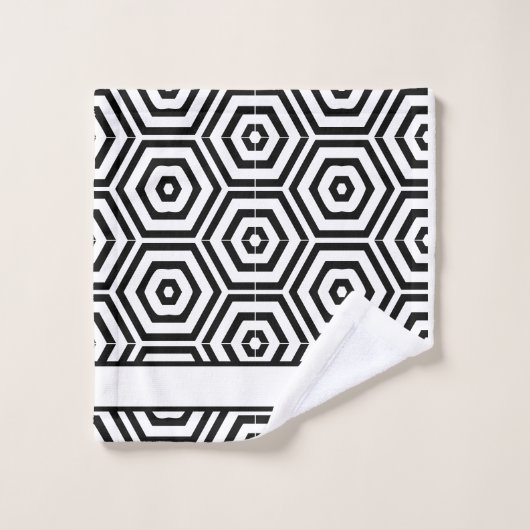 Moderne, stijlvolle zwarte en witte badkamer geome bad handdoek (Wasdoekje)
