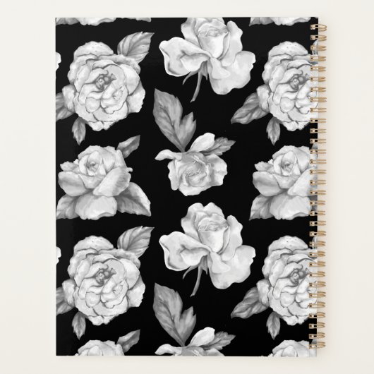 Moderne, stijlvolle zwarte en witte business planner (Achterkant)