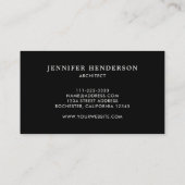 Moderne, stijlvolle, zwarte en zilverkleurige prof visitekaartje (Achterkant)