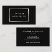 Moderne, stijlvolle, zwarte en zilverkleurige prof visitekaartje (Voorkant / Achterkant)