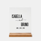 Moderne, stijlvolle zwarte gepersonaliseerde tekst acryl bord (Voorkant)