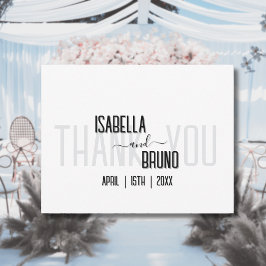 Moderne, stijlvolle zwarte gepersonaliseerde tekst bedankkaart