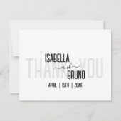 Moderne, stijlvolle zwarte gepersonaliseerde tekst bedankkaart (Voorkant)