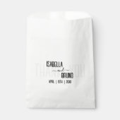 Moderne, stijlvolle zwarte gepersonaliseerde tekst bedankzakje (Voorkant)