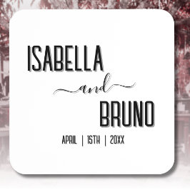 Moderne, stijlvolle zwarte gepersonaliseerde tekst bier onderzetter