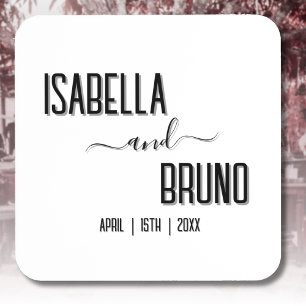 Moderne, stijlvolle zwarte gepersonaliseerde tekst bier onderzetter