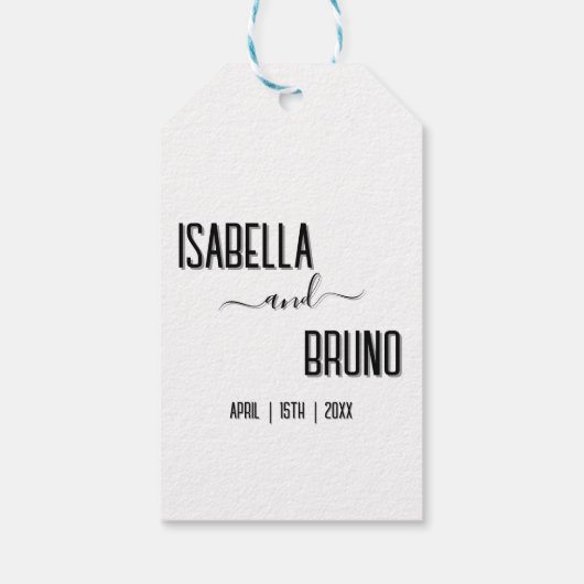 Moderne, stijlvolle zwarte gepersonaliseerde tekst cadeaulabel (Achterkant)