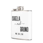 Moderne, stijlvolle zwarte gepersonaliseerde tekst heupfles (Links)