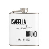 Moderne, stijlvolle zwarte gepersonaliseerde tekst heupfles (Voorkant)