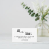 Moderne, stijlvolle zwarte gepersonaliseerde tekst informatiekaartje (Staand voorkant)