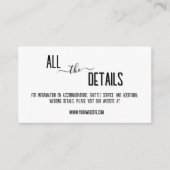 Moderne, stijlvolle zwarte gepersonaliseerde tekst informatiekaartje (Voorkant)