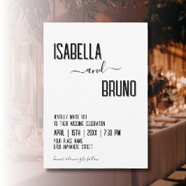 Moderne, stijlvolle zwarte gepersonaliseerde tekst kaart