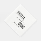 Moderne, stijlvolle zwarte gepersonaliseerde tekst servet (Hoek)