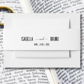 Moderne, stijlvolle zwarte gepersonaliseerde tekst uitnodigingen wikkel