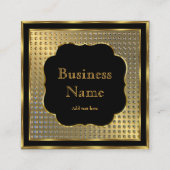 Moderne, stijlvolle, zwarte gouden metalen blik vierkante visitekaartje (Voorkant)