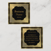 Moderne, stijlvolle, zwarte gouden metalen blik vierkante visitekaartje (Voorkant / Achterkant)