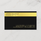 Moderne, stijlvolle zwarte gouden minimumlaag visitekaartje (Voorkant)
