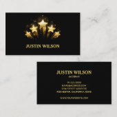 Moderne stijlvolle Zwarte Gouden Sterren professio Visitekaartje (Voorkant / Achterkant)