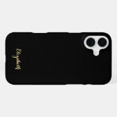 Moderne, stijlvolle zwarte GoudMonogrammen iPhone Hoesje (Achterkant horizontaal)