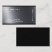Moderne, stijlvolle, zwarte, professionele standaa visitekaartje (Voorkant / Achterkant)