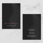 Moderne, stijlvolle zwarte roze professional visitekaartje (Voorkant / Achterkant)