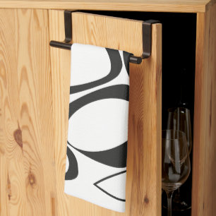 Moderne Stijlvolle Zwarte Witte Abstracte Patroon Theedoek
