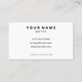 Moderne, stijlvolle zwarte, witte letters aan voor visitekaartje (Achterkant)