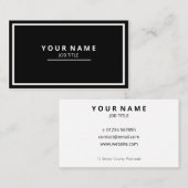 Moderne, stijlvolle zwarte, witte letters aan voor visitekaartje (Voorkant / Achterkant)