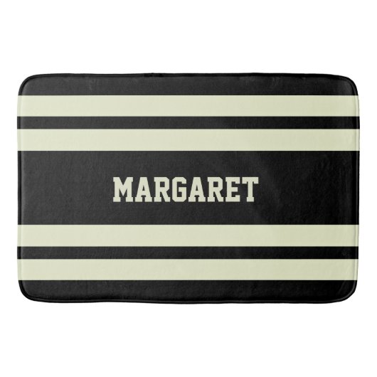 Moderne stijlvolle zwarte witte monogramnaam badma badmat (Voorkant)