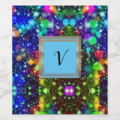 Moderne stille monogram patronen Winter Party #2 Wijn Etiket (Enkel label)