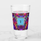 Moderne stille monogram patronen Winter Party Glas (Achterkant)