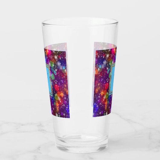 Moderne stille monogram patronen Winter Party Glas (Links)
