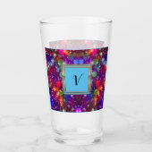 Moderne stille monogram patronen Winter Party Glas (Voorkant)