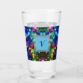 Moderne stille monogram patronen Winter Party Glas (Achterkant)
