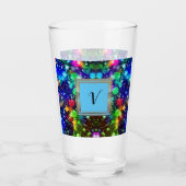 Moderne stille monogram patronen Winter Party Glas (Voorkant)