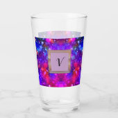Moderne stille monogram patronen Winter Party Glas (Achterkant)