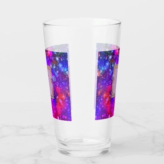 Moderne stille monogram patronen Winter Party Glas (Rechts)