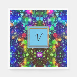 Moderne stille monogram patronen Winter Party Servet