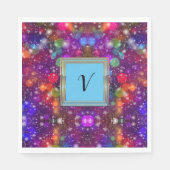 Moderne stille monogram patronen Winter Party Servet (Voorkant)