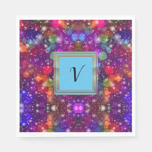 Moderne stille monogram patronen Winter Party Servet (Voorkant)