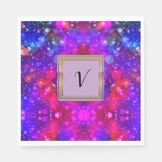 Moderne stille monogram patronen Winter Party Servet (Voorkant)