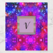 Moderne stille monogram patronen Winter Party Wijn Etiket (Enkel label)