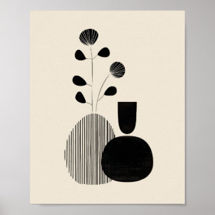 Moderne Stilleven – Minimalistische Botanische Pri Poster