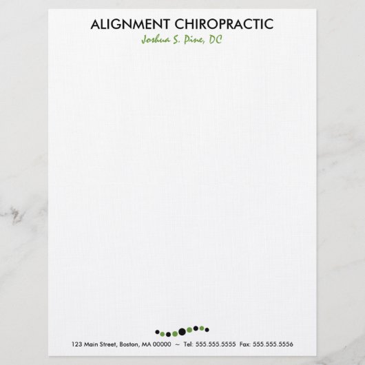 Moderne Stippen Chiropractic Letterhead Persoonlijk Briefhoofd (Voorkant)