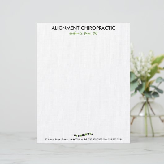 Moderne Stippen Chiropractic Letterhead Persoonlijk Briefhoofd (Staand voorkant)